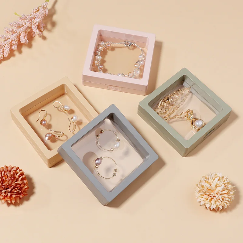 Полиэтиленовая пленка 7x7x2 см коробка для хранения ювелирных изделий упаковочная