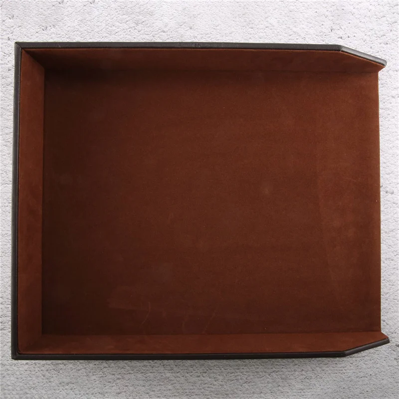 

PU Leather Collection Letter Tray, Document Desk Organizer,Stackable Office File Document Tray Holder (Brown)