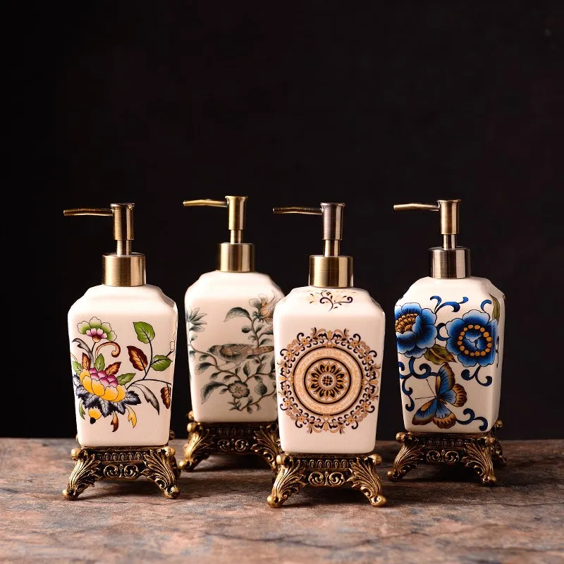 Nordic Creatieve Handdesinfecterend Fles Handgeschilderde Keramische Lotion Zeepdispenser Clubhuis Badkamer Benodigdheden