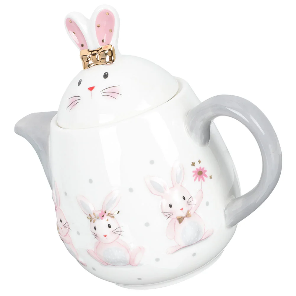 

Easter Bunny Ceramic Coffee Kettle Convenient Tea Pot Coffee Kettle Filter Hole