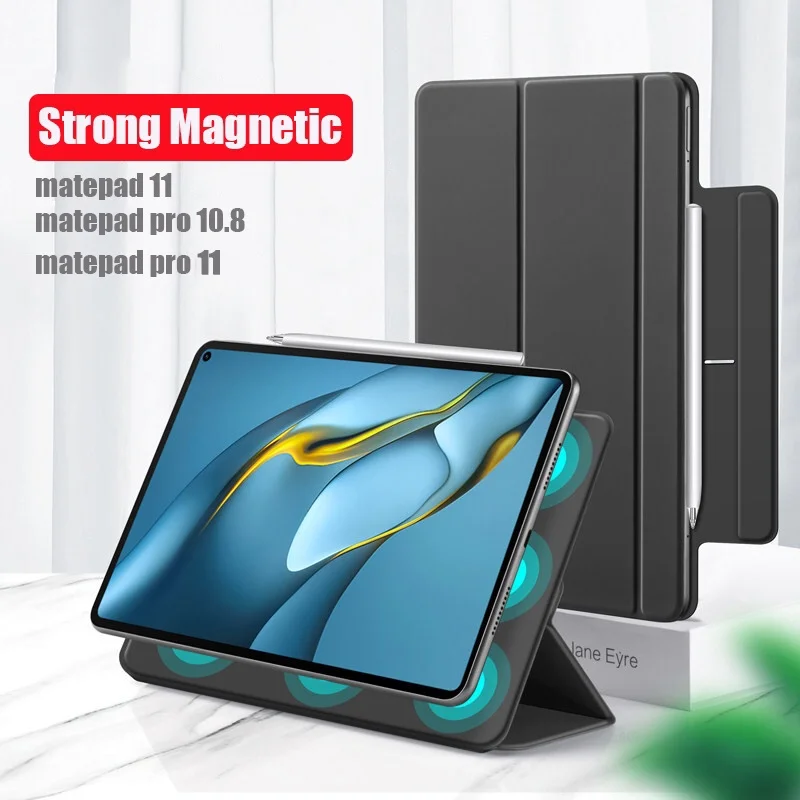 

for Huawei Matepad Air 11.5 11 2023 2021 Matepad Pro 10.8 11 2022 Secure Magnetic Smart Case Thin PU Leahter Trifold Stand Cover