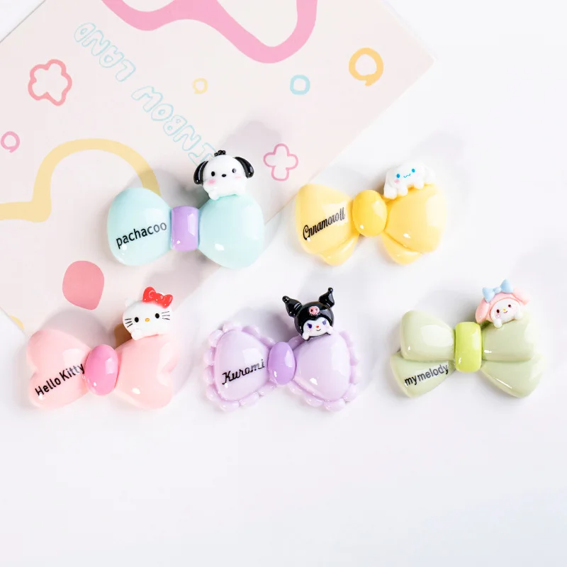 

5Pcs Kawaii Anime My Melody Hello Kitty Diy Accessories Sanrio Kuromi Cute Cartoon Phone Case Refrigerator Patches Toys