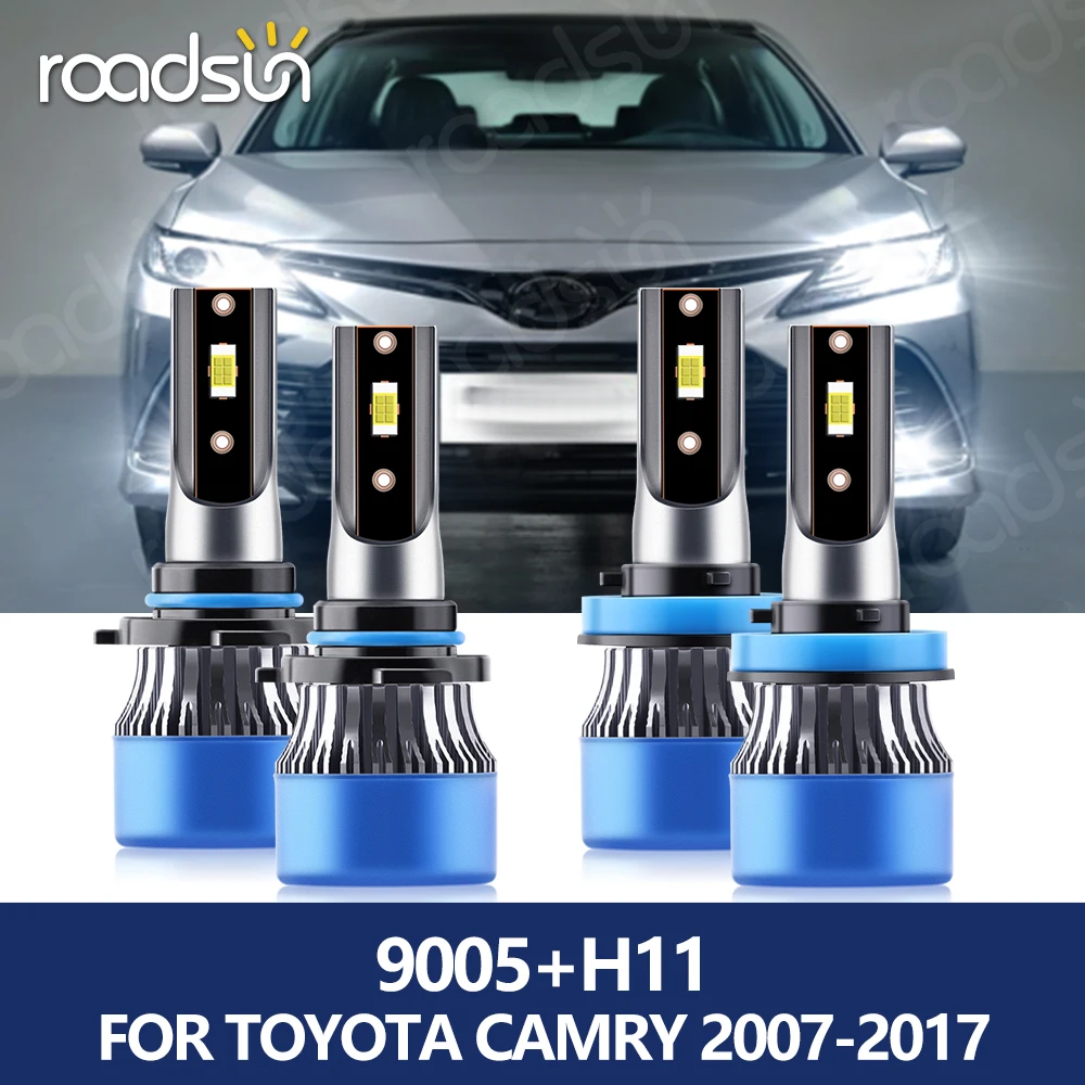 

roadsun H11 Car Headlight 20000Lm 9005 HB3 LED Light 110W CSP Chip 6000K High Low Beam Bulbs Kit for Toyota Camry 2007-2017