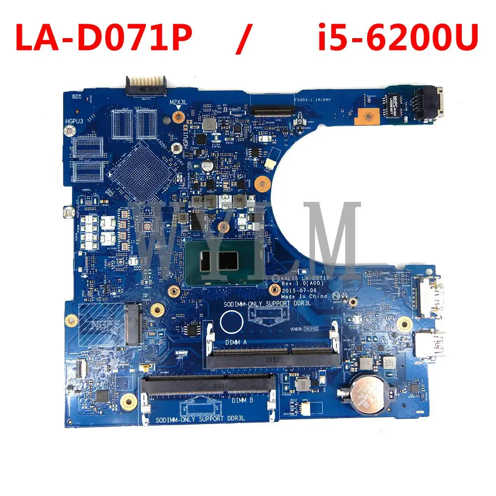 

Справочная материнская плата CN 0VYVP1 для Dell Inspiron 17 5459 5559 5759 Материнская плата ноутбука DDR3L протестирована 100% ТЕСТ ОК