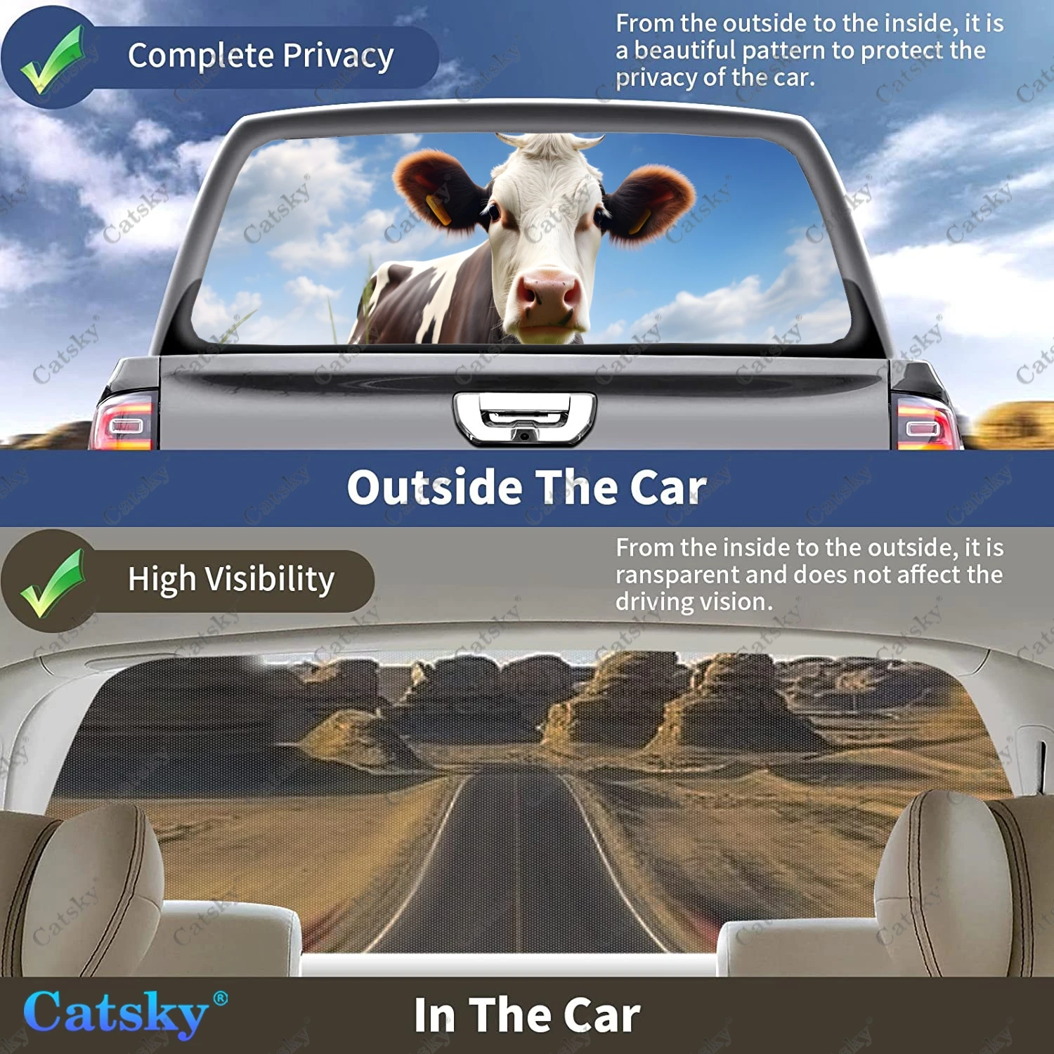 Забавная корова Holstein наклейка на заднее стекло подходит для пикапа грузовика