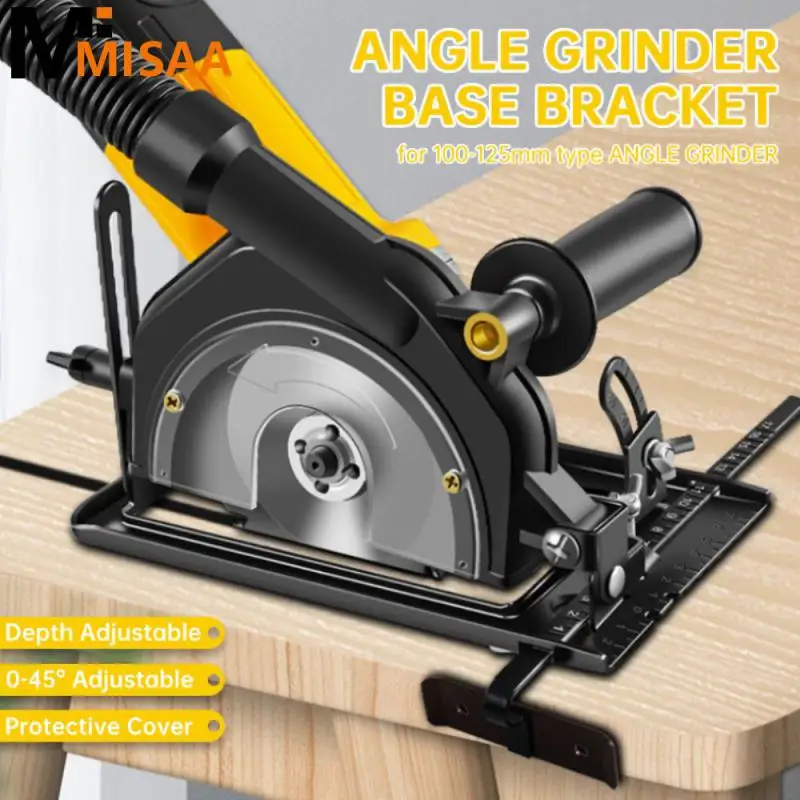 

Angle Grinder Stand Holder Multi-angle Cutting Depth 45°adjustable Fixed Woodworking Table Tool Circular Saw Bracket Base