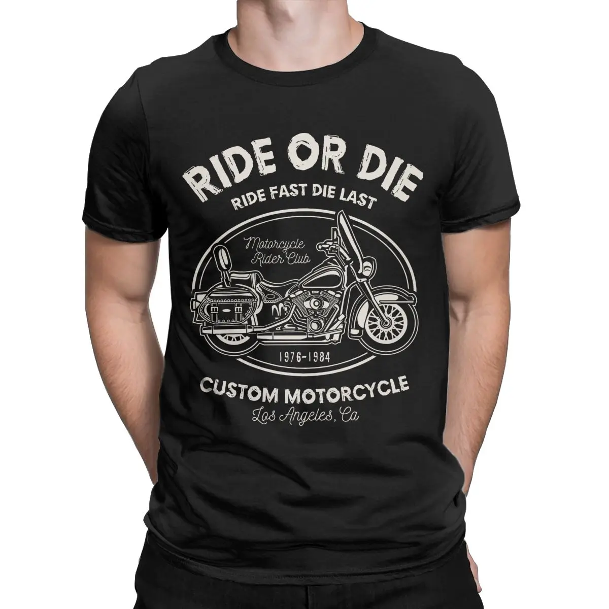 

Humor Cafe Racer Ride Or Die custom motorcycle funny t shirt for men Round Collar Cotton T Shirt Short Sleeve Gift Idea Tops