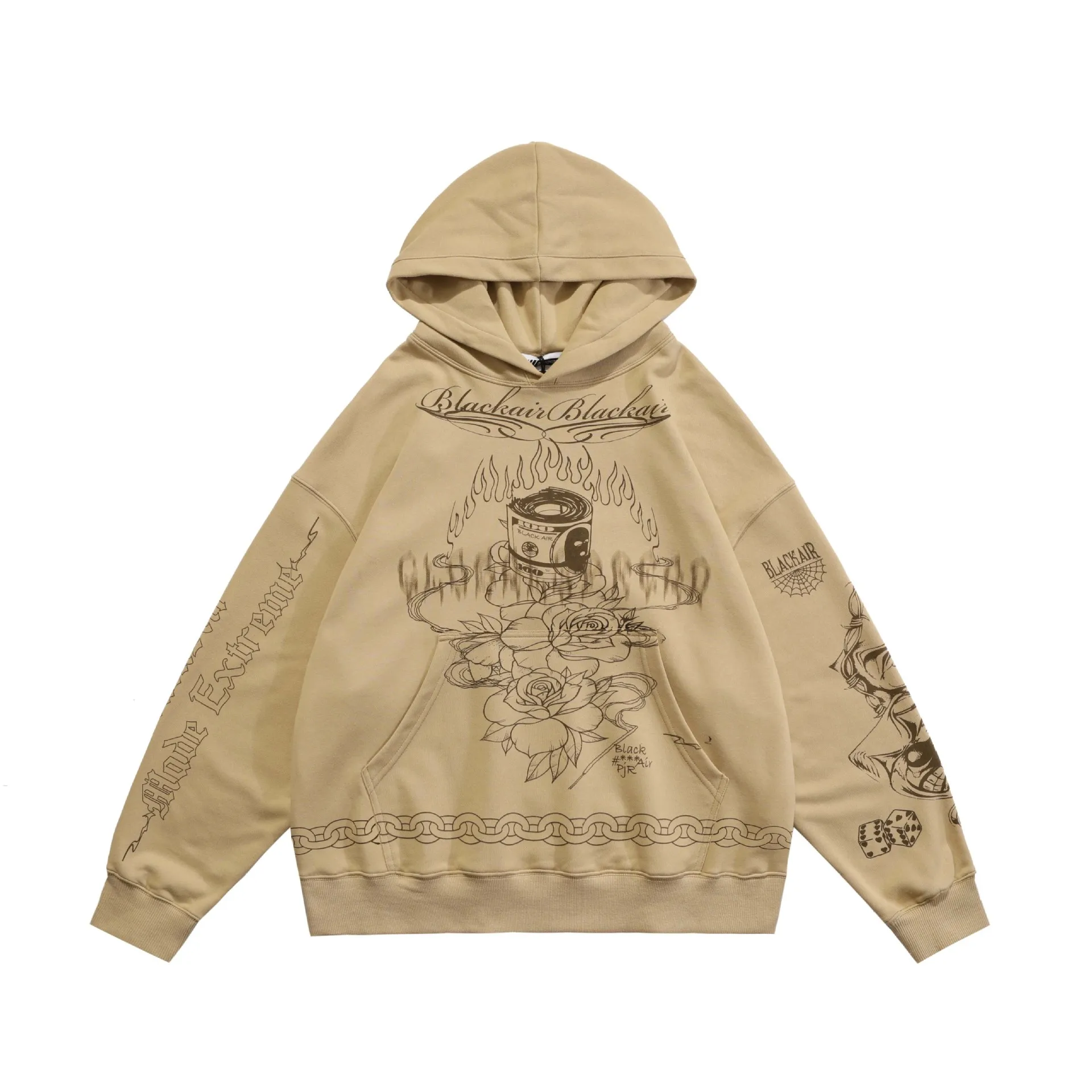 

Толстовка FEZCO Y2K Женская/мужская с капюшоном, свободная уличная одежда в стиле хип-хоп, худи из 2022 хлопка, большие размеры, лето 100%