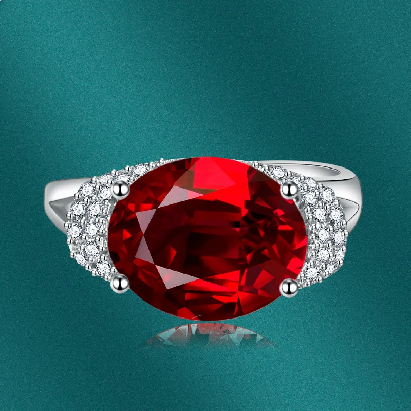 

Europe and The United States New 6 Carat Large Pigeon Egg Open Ring Hao Inlaid Synthetic Ascher Yellow Diamond Colorful Jewelry