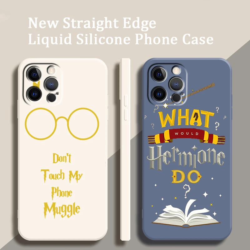 

Logo Potters Hot Harries Phone Case For Apple iPhone 14 13 12 Mini 11 XS Pro Max X 8 7 Plus SE 2020 Liquid Rope Cover