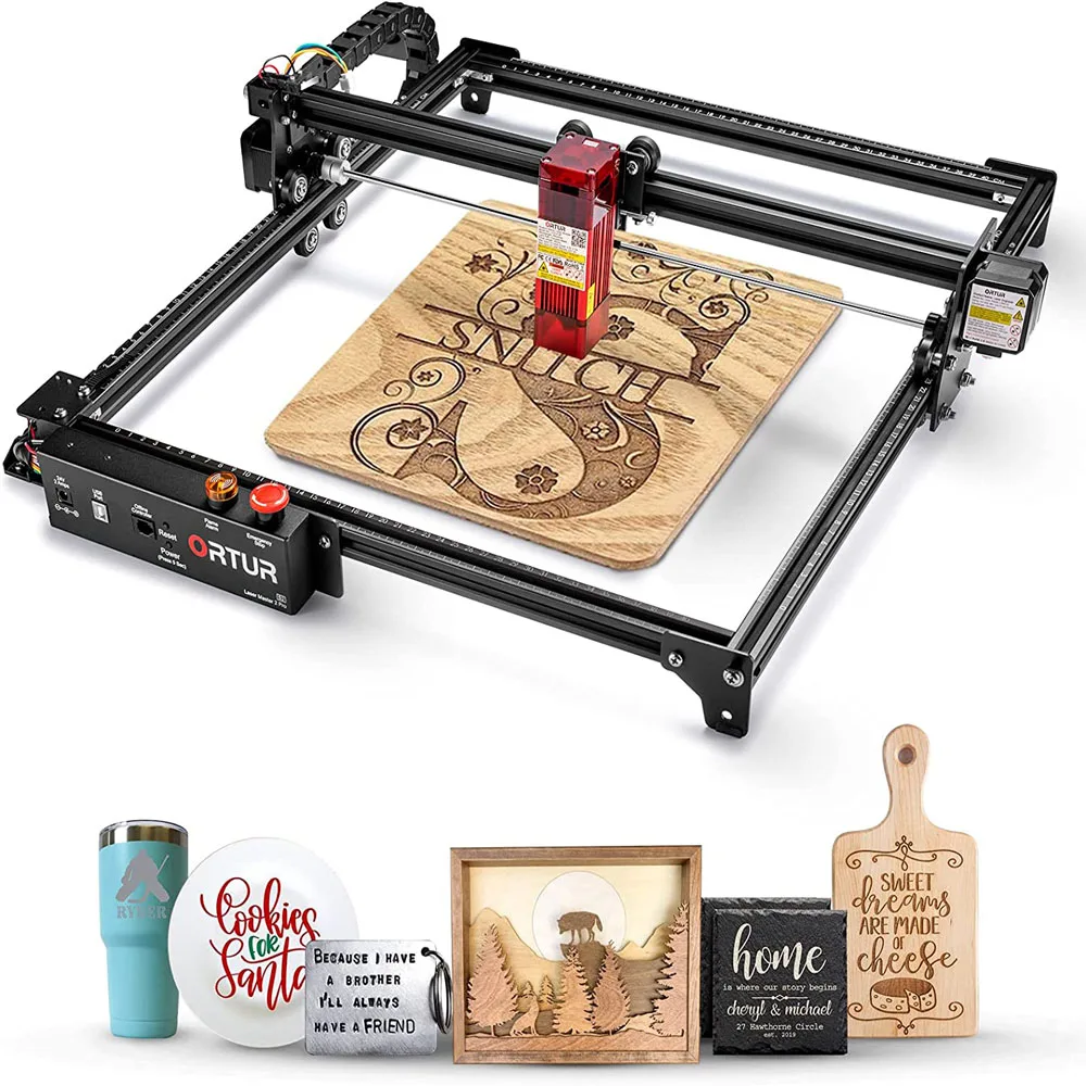 ORTUR Powerful Laser Engraver Cutter For Woodworking DIY 40*40cm Desktop Carve Engraving Cutting Machine For Wood Metal Acrylic