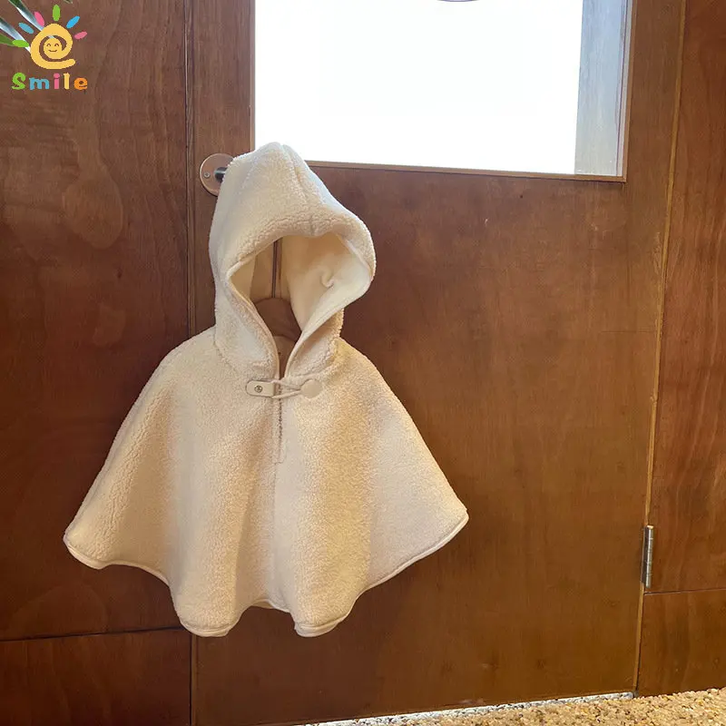 

Зимняя Новинка 2022, детские накидки, куртки с капюшоном для девочек, детская флисовая утепленная накидка с меховой подкладкой, топы, уличная ...