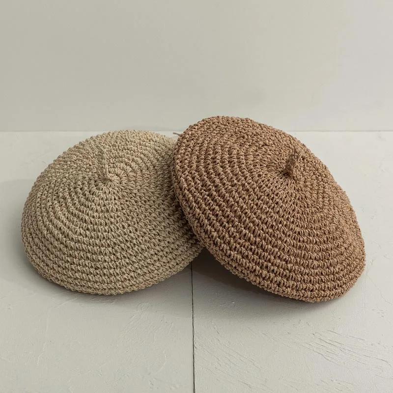 

New Breathable Beret Women's Straw Hat Handmade for Outdoor and Holiday Travel.