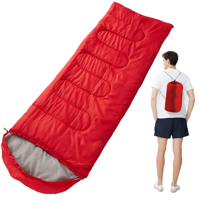 

2.2/2.4KGS Single Person Ultralight Envelope Adult Sleeping Bag Indoor and Outdoor Camping Warm Portable Hollow Cotton Emergancy