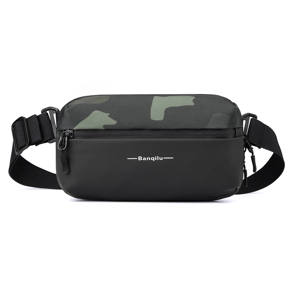 

Crossbody Bag Lightweight Male Sling Waist Pack Nylon Fashion Casual Simple Portable Adjustable Strap for Hiking Fitness
