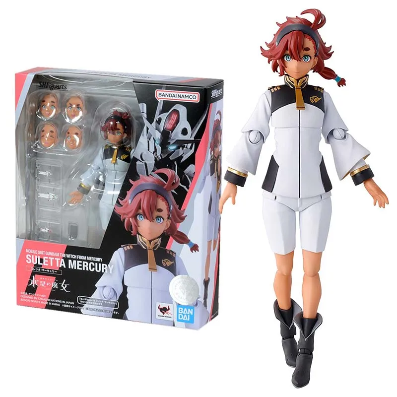 

Bandai Figure Gundam Anime Figures SHF Witch from Mercury Suletta Mercury Collection Model Action Figure Toys For Boys Gifts