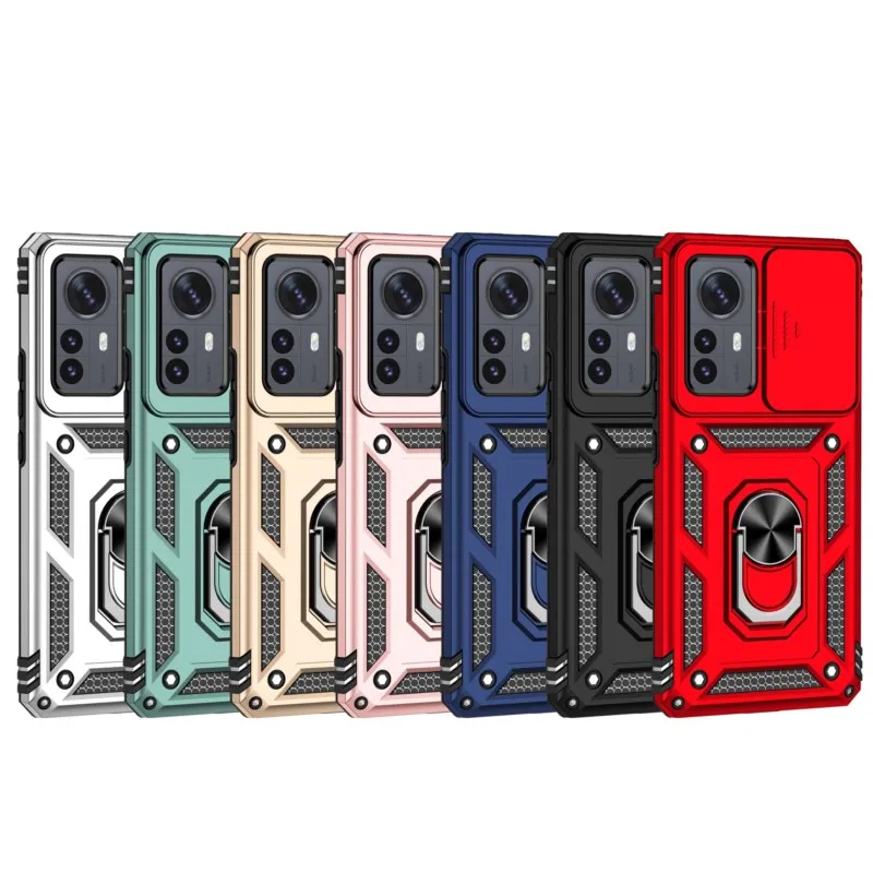 

Slide Lens Case For Xiaomi 12 Pro Cover Xiaomi 12 Pro Coque Fundas Military Grade Metal Ring Holder Back Bumper Xiaomi 12 Pro