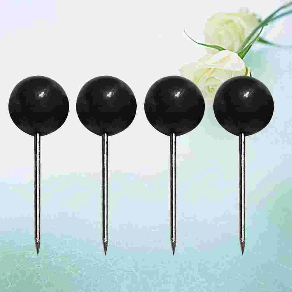 

300 шт., черная пластиковая круглая жемчужная головка