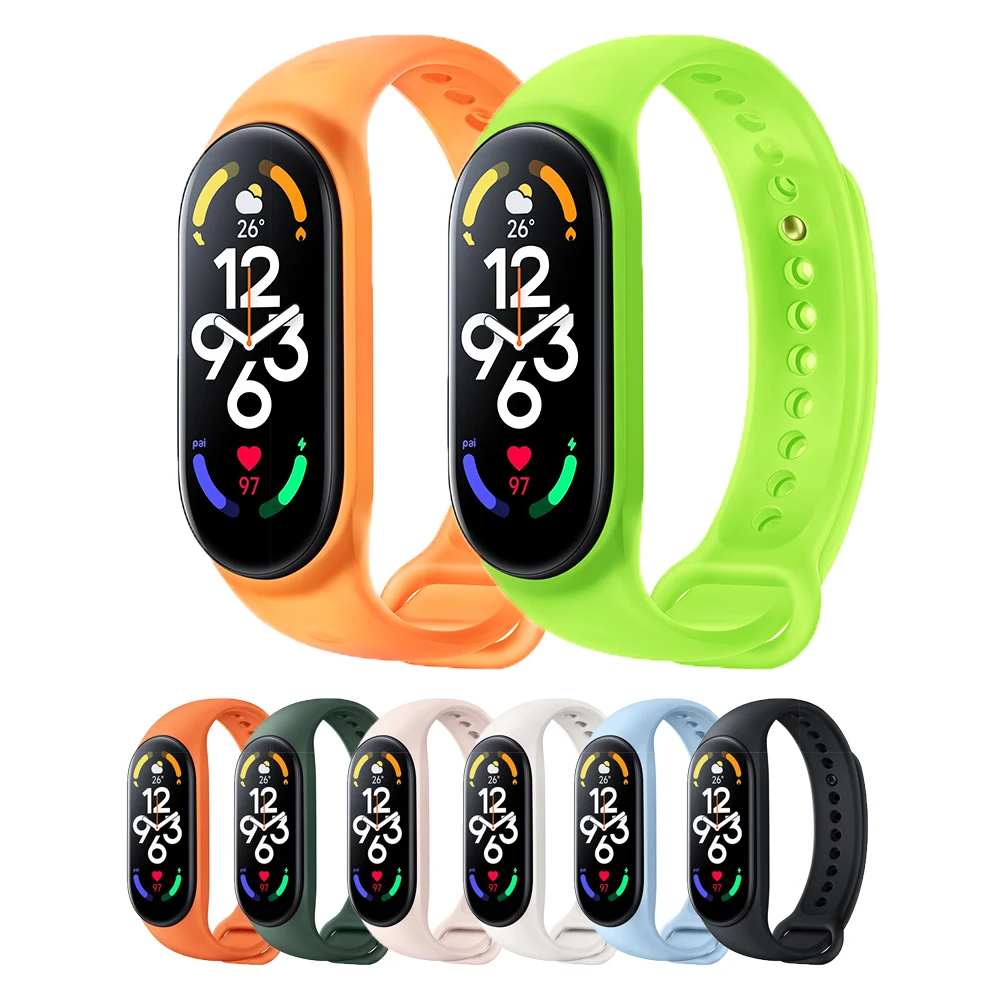 

Ремешок сменный из ТПУ для Xiaomi Mi Smart Band 7, спортивный цветной браслет для xiaomi band 7 6 5 4 3, оригинал