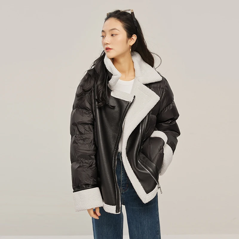 New Casacos Femininos Inverno 2022  90%  White Duck Down  Autumn/Winter  Safari Style  Wide-waisted  Zipper  Winter Coat Women