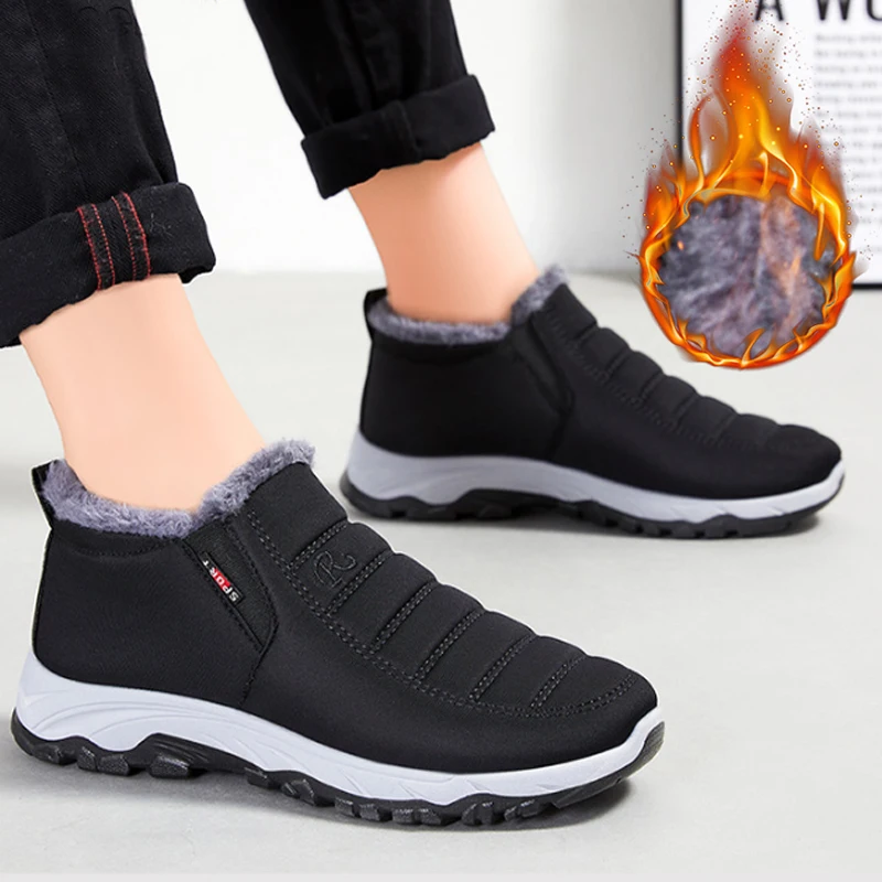 

Мужские Ботинки Зимняя обувь мужская теплая Меховая зимняя обувь для мужчин мужские Ботильоны унисекс Водонепроницаемая мужская обувь Раб...