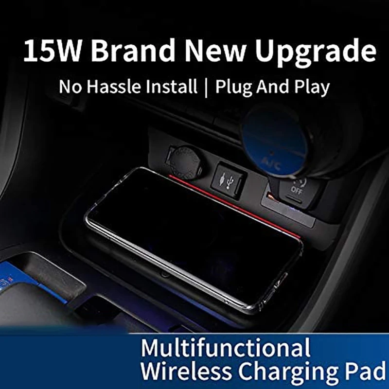 Автомобильное беспроводное зарядное устройство 15 Вт для Toyota RAV4 2019-2021 станции