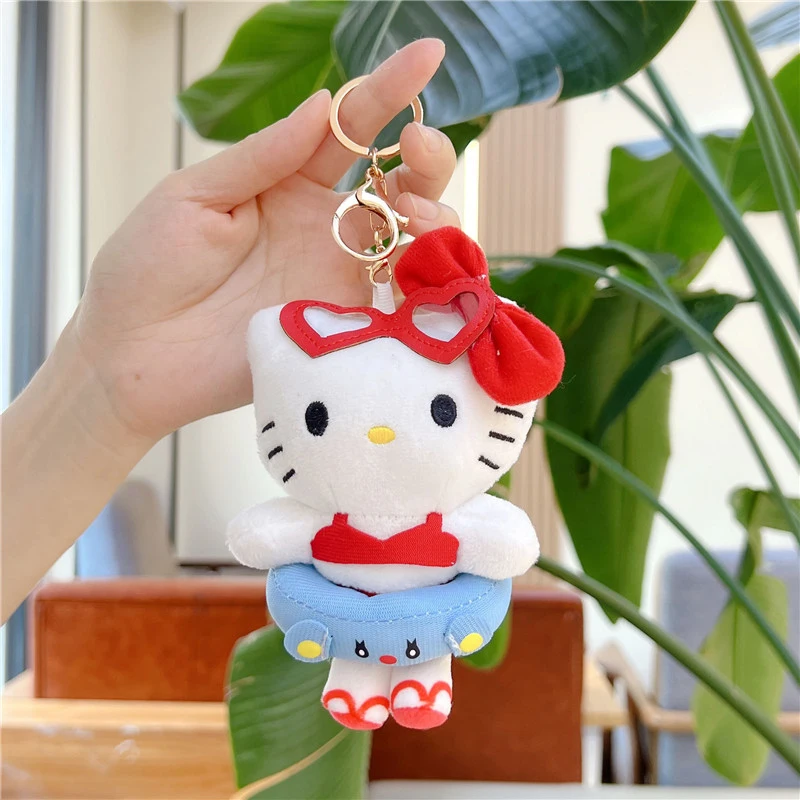 Kawaii Sanrio Hello Kitty плюшевый брелок с рисунком Kt Cat мягкая кукла игрушка сумка