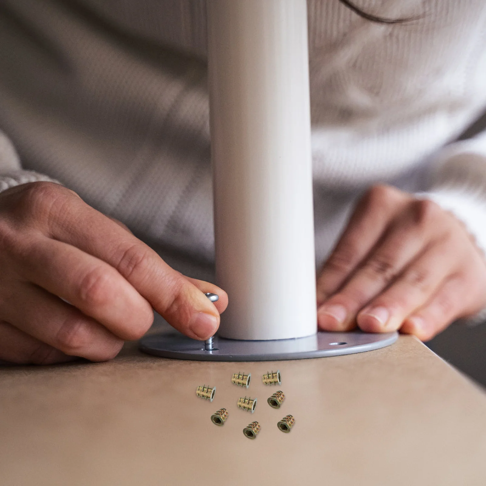 

100 Pcs Trapezoidal Nut Furniture Bolts Screw-in Internal External Teeth Zinc Alloy