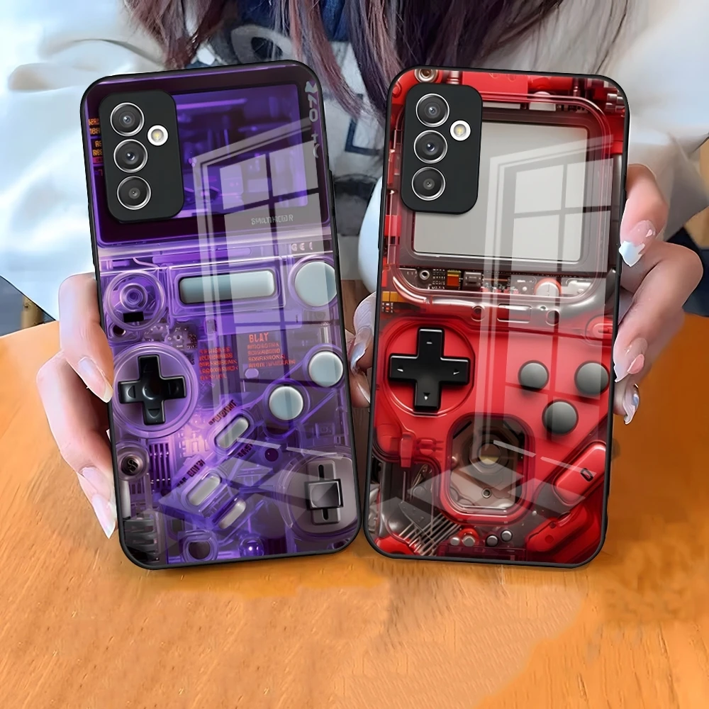 Игровой чехол для телефона Samsung S24 Ultra S23 S22 S20 Fe S21 Plus Galaxy A54 A34 A24 A53 M54 Note 20 стеклянный