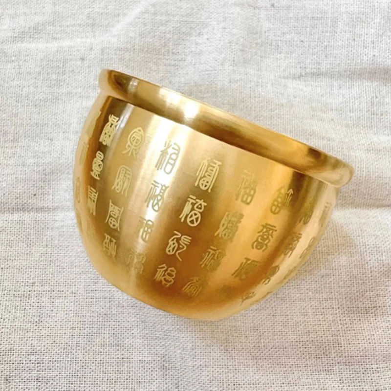 Цилиндр Baifu из чистой латуни фэн-шуй, приносящая удачу, корнукопия, для гостиной, кабинета, настольное украшение для сокровищ, маленькая пепельница