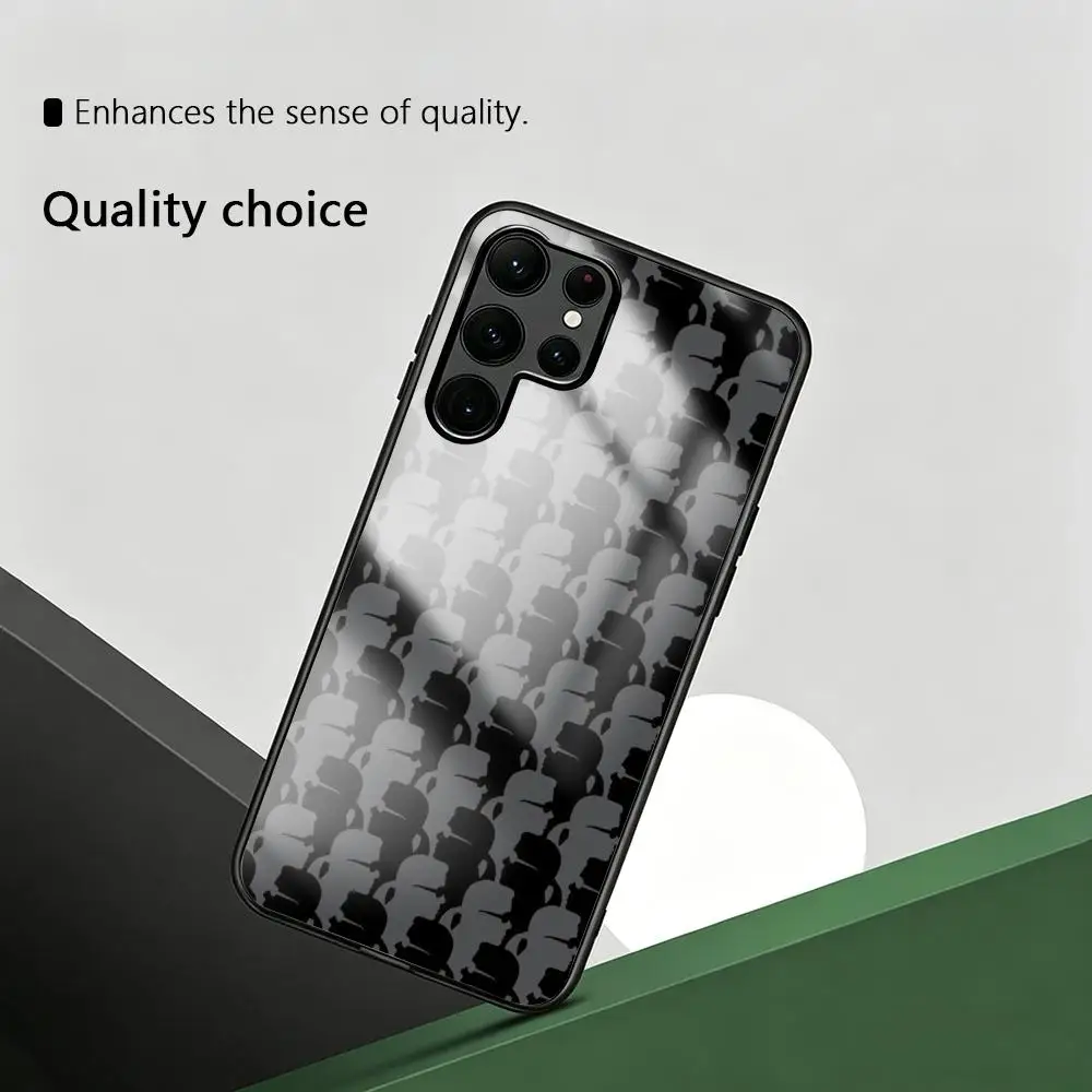 Фото Элитный чехол для телефона с изображением кота Карла Лагерфельда для Samsung S26 S25 S24 S23 S22 S21 S20 Plus Ultra Note20, стеклянный магнитный чехол №4