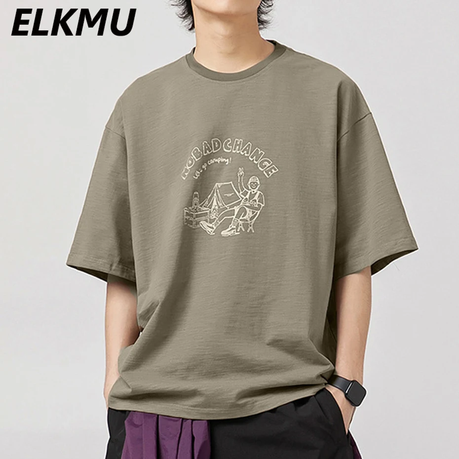 

Футболки с графическим принтом для кемпинга, лето 2023, мужские свободные хлопковые футболки с коротким рукавом, корейская мода, футболка унисекс Y2K, топы