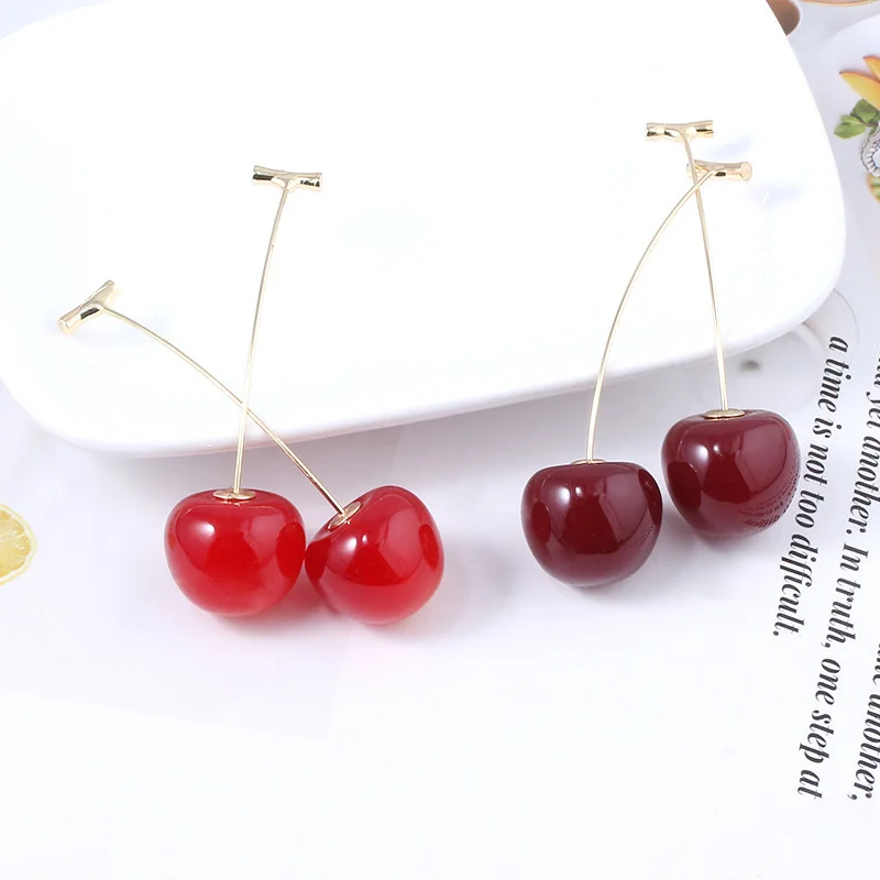 Anime JoJos Bizarre Adventure Cosplay Kakyoin Noriaki Cherry Earrings Ear Clip Jewelry Cosplay Accessories