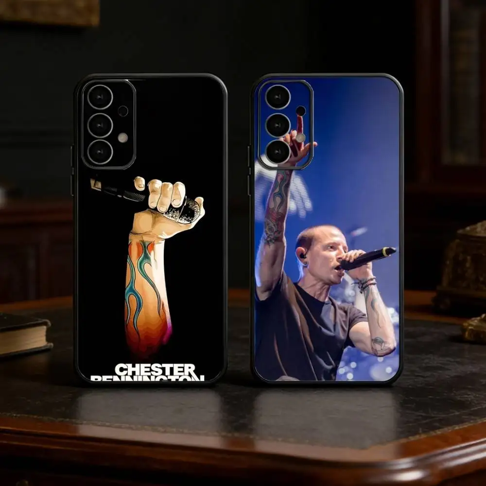 Фото Чехол для телефона с изображением рок-певца Честера Беннингтона для Samsung S25, 24, 21, 22, 23, 30, Ultra, 20, Plus, Fe, Lite, Note, мягкий черный чехол №1