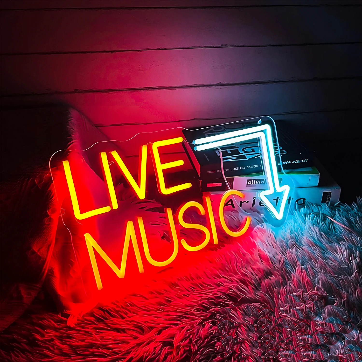 Live Music Custom LED Neon Sign Personalized Dimmable Neon Light Up Sign Bar Nightclub Music Studio Wall Decor Living Room Decor