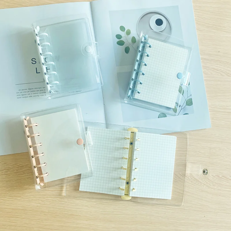 

A7 Transparent Notebook Loose Leaf Notebook Paper Planner 45 Sheets Inner Page Binder Stationery Student School Supplies