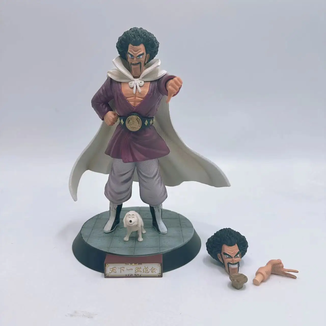 

Dragon ball Tenkaichi Budokai Hercule hands heads replaceable Stand Ver. Anime Action Figure Toys 22CM