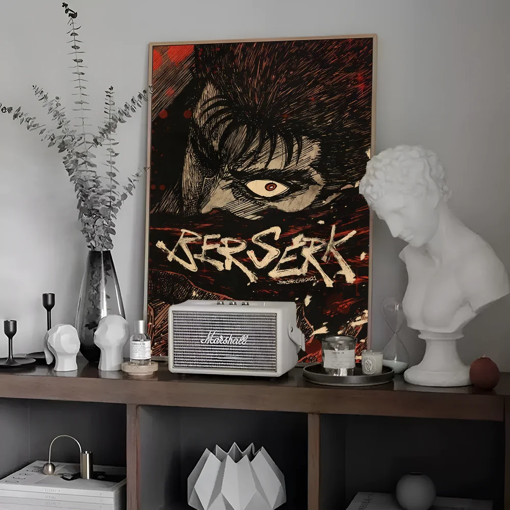 Берсерк японский самоклеящийся художественный постер HD качество настенное