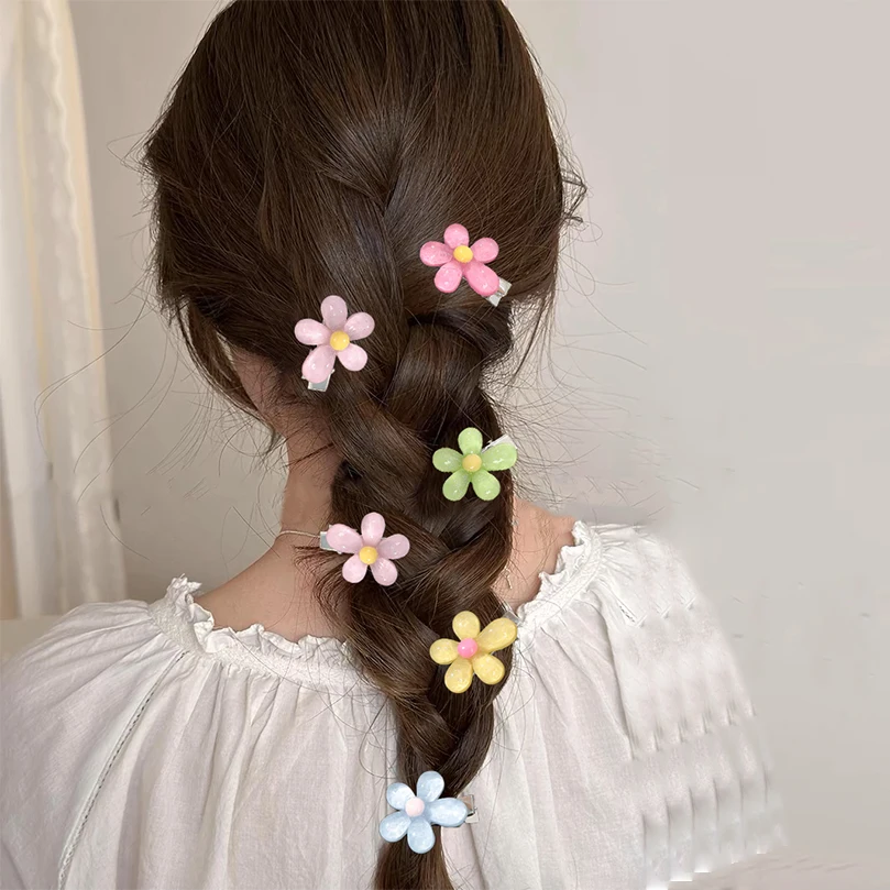 5/6 шт./комплект заколки для волос с цветами