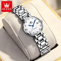 olevs women watch 2022 fashion new women quartz wristwatches luxury diamond stainless steel waterproof clock simple style 5575