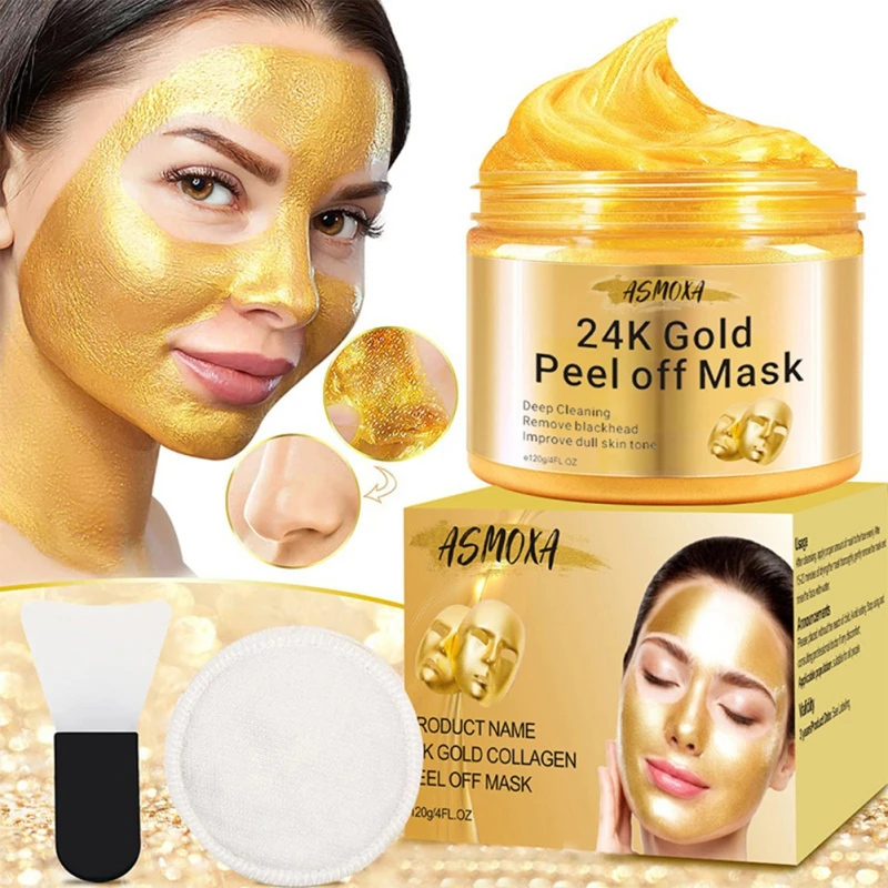 

24k Gold Peel Off Facial Mask Deep Cleanser Hydrating Anti Aging Skin Care Brightening Gentle Gel Mask 120g