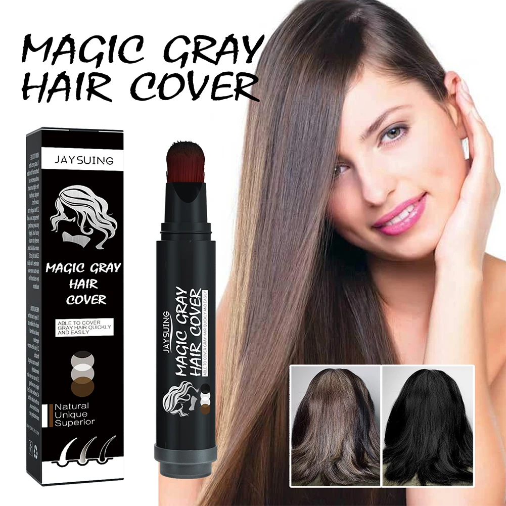 

20ml Temporary Cover Grey Hair Dye Pen Disposable Hair Root Touch Up Black Brown Hair Color Stick Hair Fast One-Time Hair Color