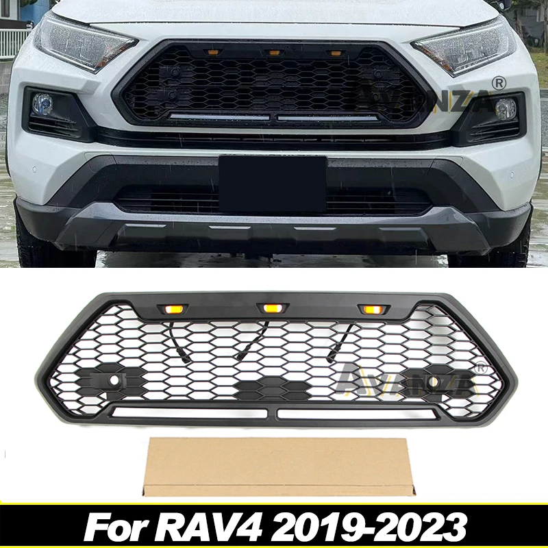 Гриль сотовый с световыми полосами аксессуары для модификации переднего бампера