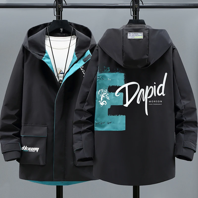 Мужская демисезонная Свободная куртка с капюшоном размеры до 10XL - купить по