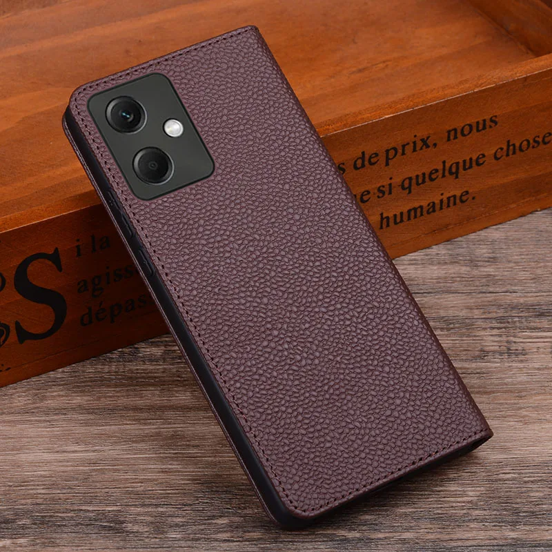 Hot Luxury Genuine Leather Flip Cases For Xiaomi Redmi Note 12 Note12 Pro + Plus Leather Half Pack Phone Case Shockproof Cover