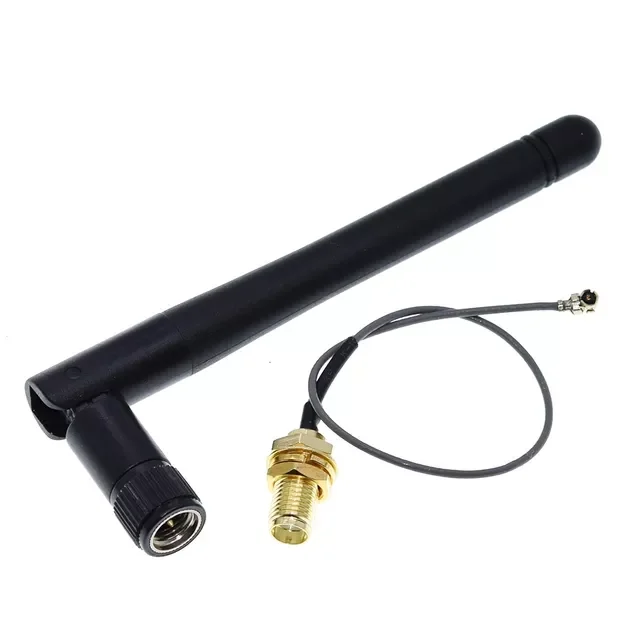 10PCS 2.4GHz 3dBi WiFi 2.4g Antenna RP-SMA Male wireless router+ 17cm PCI U.FL IPX to RP SMA Male Pigtail Cable ESP8266