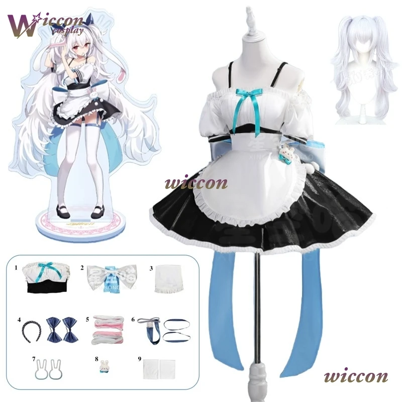Фото WuHu Game Azur Lane USS Laffey Косплей Костюм Платье Горничной Платье Лолиты Laffey Косплей Парик Женщины Девушки Хэллоуин Вечеринка Ролевая Игра №1