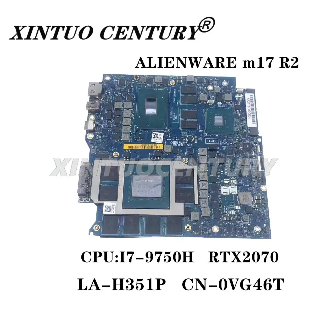 

CN-0VG46T 0VG46T VG46T for Dell Alienware M17 R2 Laptop Motherboard LA-H351P CPU i7-9750H GPU RTX2070 N18E-G2-A1 100% Fully Test