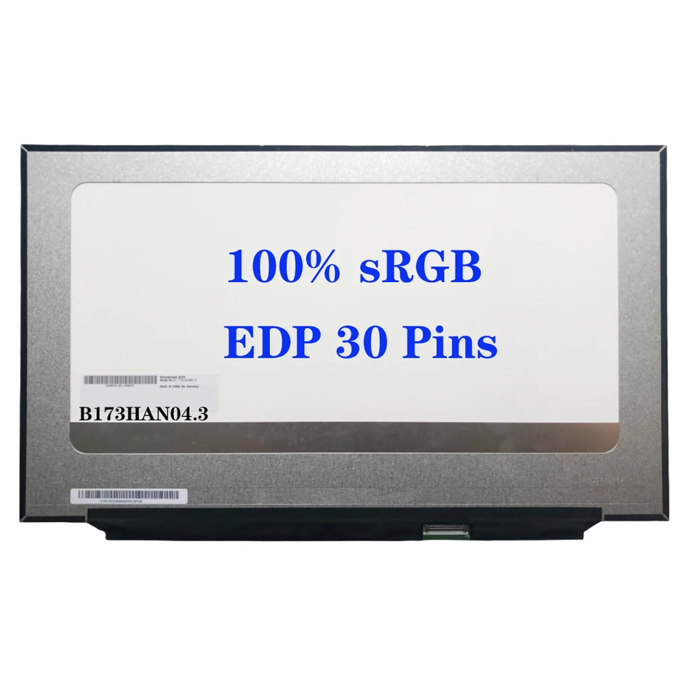 

ЖК-экран для ноутбука 17,3 дюйма, Φ B173HAN04.3, Φ EDP, 30 контактов, 100% sRGB, IPS, 1920*1080, панель дисплея