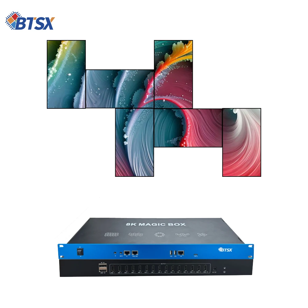 Видеопроцессор для видеостен 8K с 1 входом HDMI, 15 выходами HDMI, поддержкой декодирования 7680x4320, управлением RS232 для коммерческих дисплеев (art.: 3920dbd0d5289) - 3920dbd0d5289